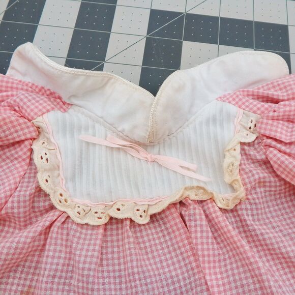 Cabbage Patch Kids Doll Pink Check Dress Coleco Preemie Vintage 1980s - Picture 8 of 8